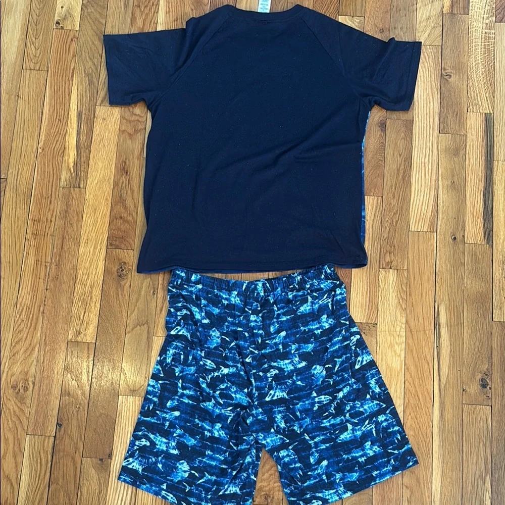 The Children's Place Blue Pajama Set with Shark Theme
